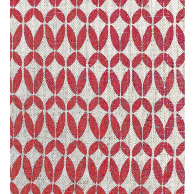 Siruna Cherry - Halvlinne, naturfärg, Röd abstrakt mönster