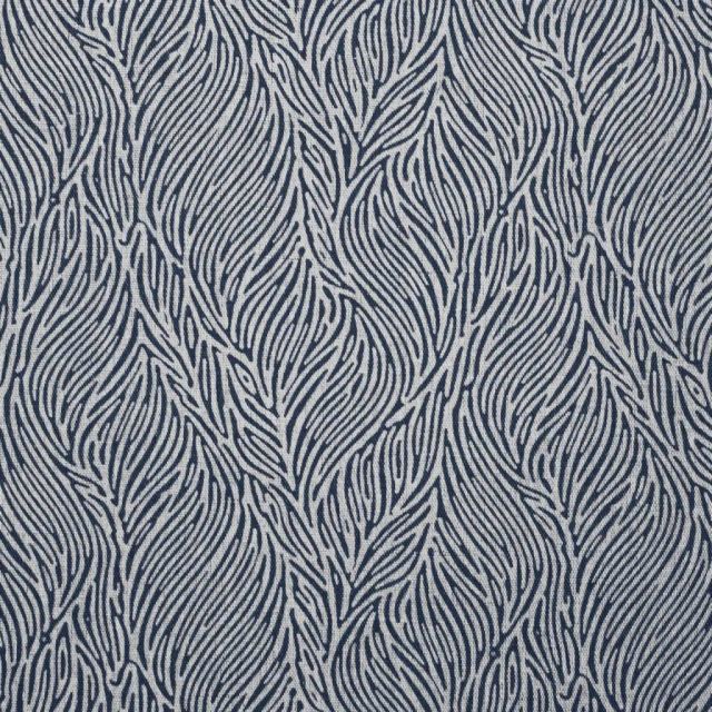 Erica Deep Blue - Curtain fabric with Dark Blue abstract print