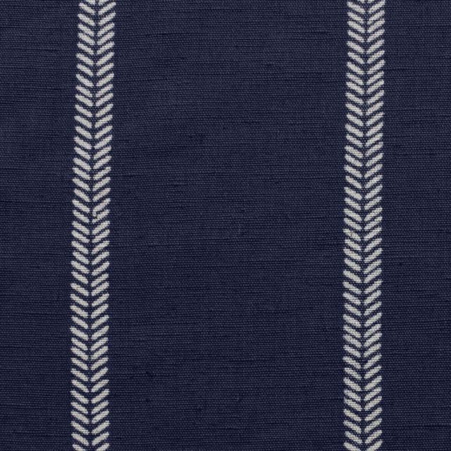 Rana Deep Blue- Blue curtain fabric with hand drawn stripes