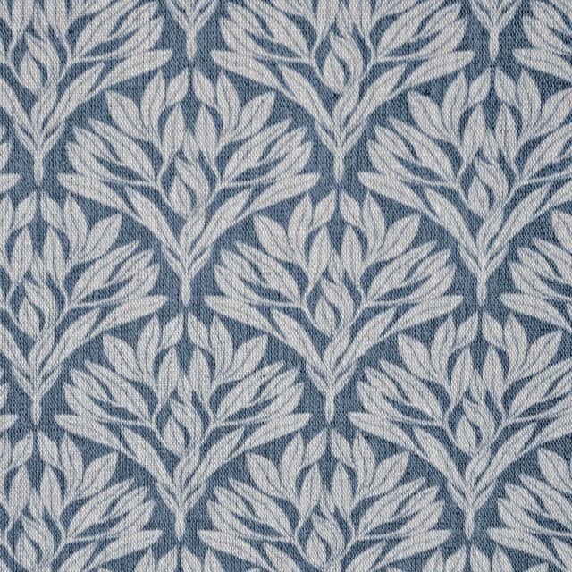 Birna Denim - Curtain fabric with Blue botanical print