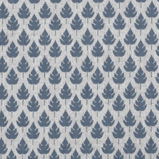 Kira-INV Denim- Curtain fabric with Blue botanical print