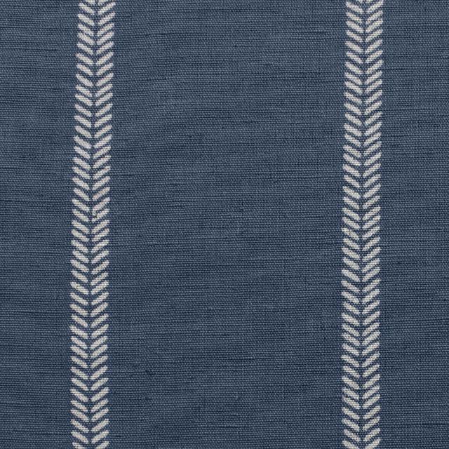 Rana Denim- Blue curtain fabric with hand drawn stripes