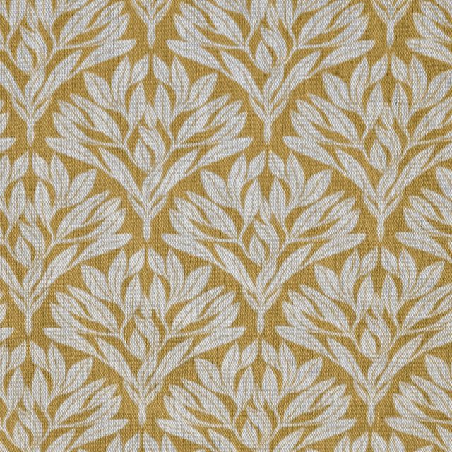 Birna Honey - Curtain fabric with Yellow botanical print