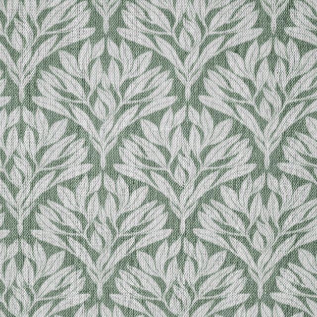 Birna Jade Mist - Curtain fabric with Green botanical print