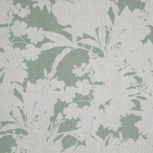 Elna Jade Mist - Curtain fabric with Green-Blue botanical print