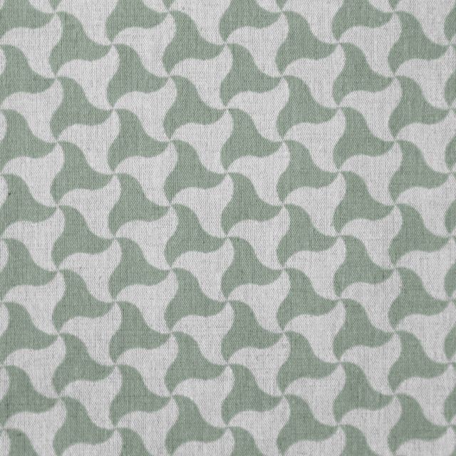 Kaja Jade Mist - Natural curtain fabric, Green abstract print