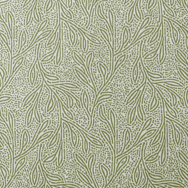 Alma Khaki - Curtain fabric with Green botanical print
