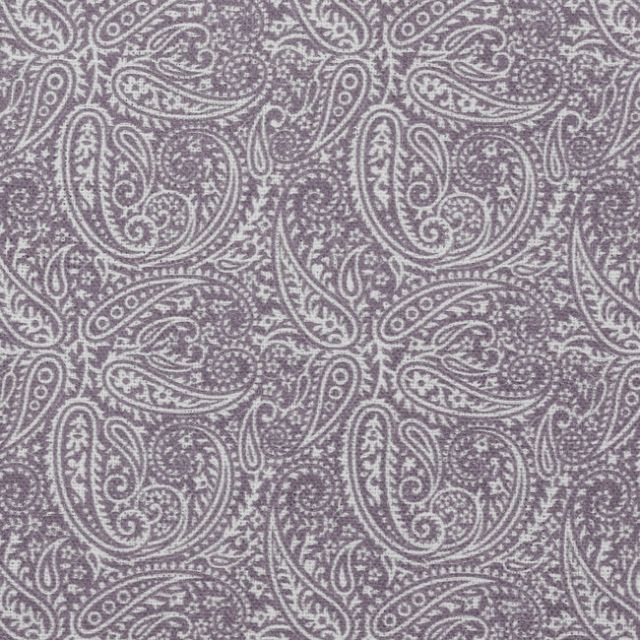 Gigi New Fig - Vitt 100% linnetyg med lila paisley mönster