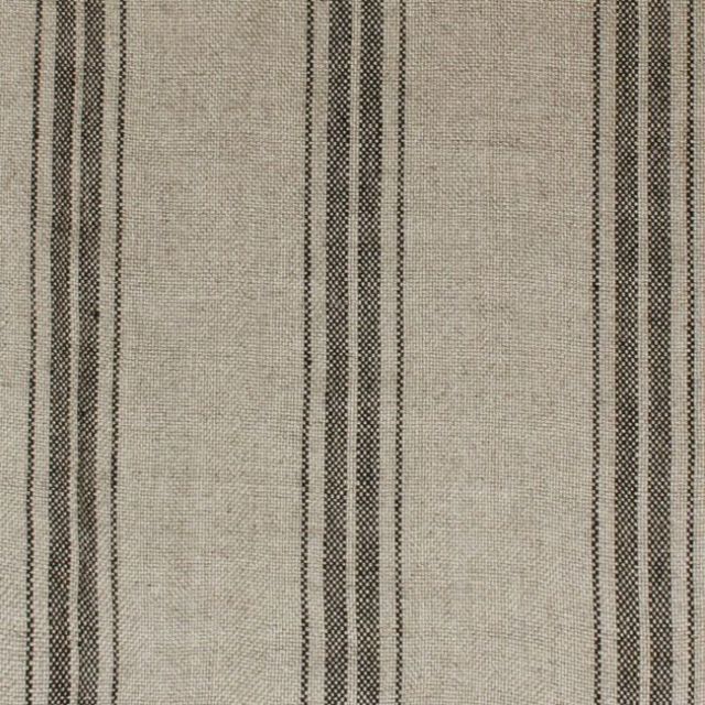 Sari Dune Striped Linen fabric, Natural fabric with Black Stripes
