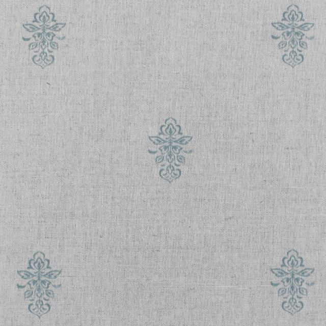 Lisana-NAT True Blue - Curtain fabric with Light Blue abstract print