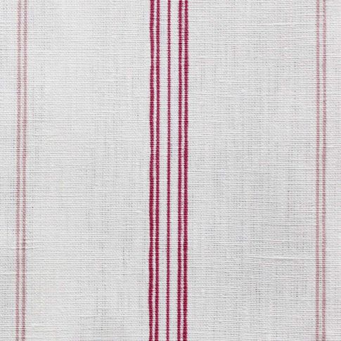 Elise Red-WHT - vertical two tone striped fabric 