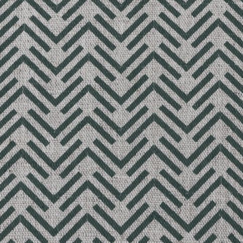 Thea Dark Pine - Öko-Tex gardintyg i naturfärg, mörkgrön abstrakt mönster