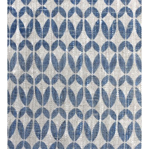 Siruna Denim - Halvlinne, naturfärg, Blå abstrakt mönster