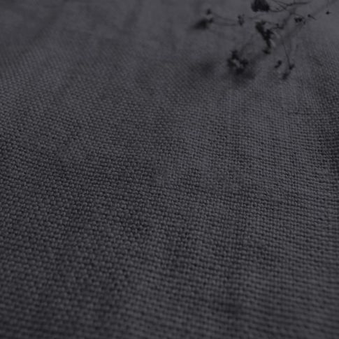 Greta Shadow Grey - Mörkgrått linnetyg för soffor och stolar