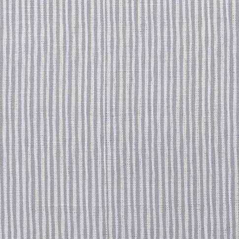 Maisa Grey Sand - Linen curtain fabric, Grey stripes