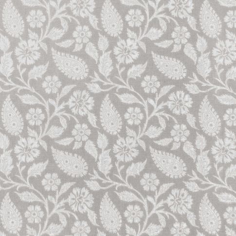 Sonja Grey Sand - Gardintyg, vackert Grått paisley mönster, 100% linne