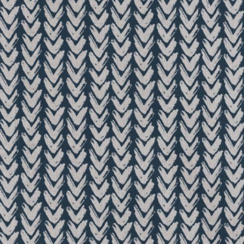 Fia Ink - Vitt linnetyg, Mörkblått abstrakt mönster