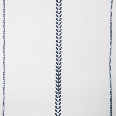 Berit Ink - curtain fabric with Dark Blue striped print
