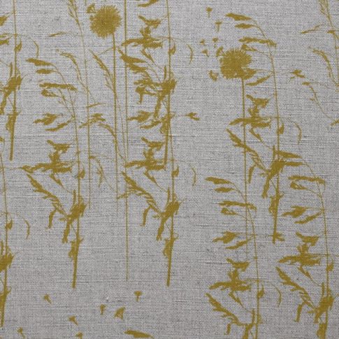 Breeze Mustard - Vackert gardintyg med Gult botaniskt mönster