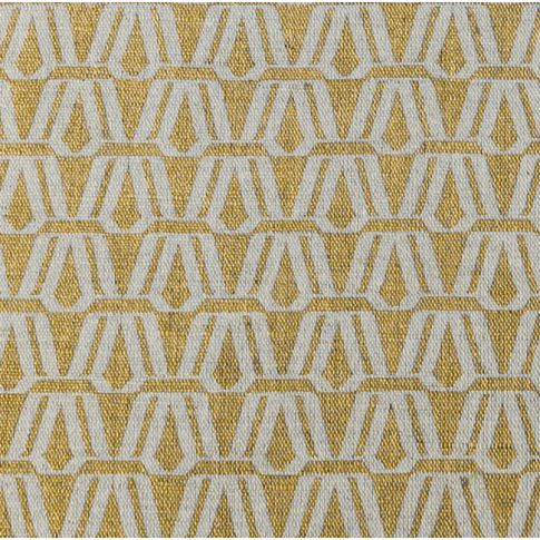 Elva Mustard - Halvlinne, naturfärg, Senapsgul abstrakt mönster