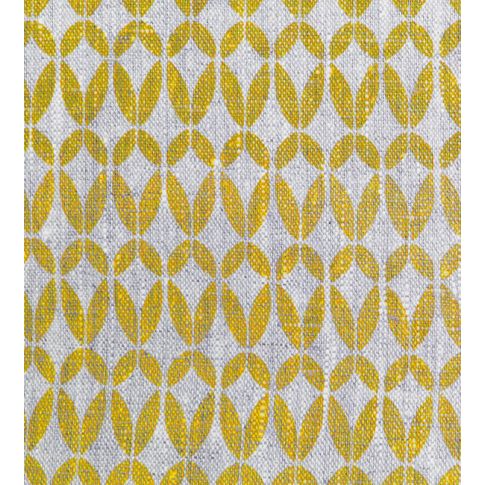 Siruna Mustard - Halvlinne, naturfärg, Senapsgul abstrakt mönster