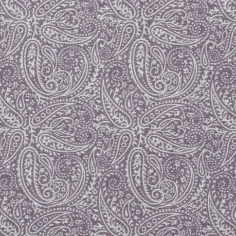 Gigi New Fig - Vitt 100% linnetyg med lila paisley mönster