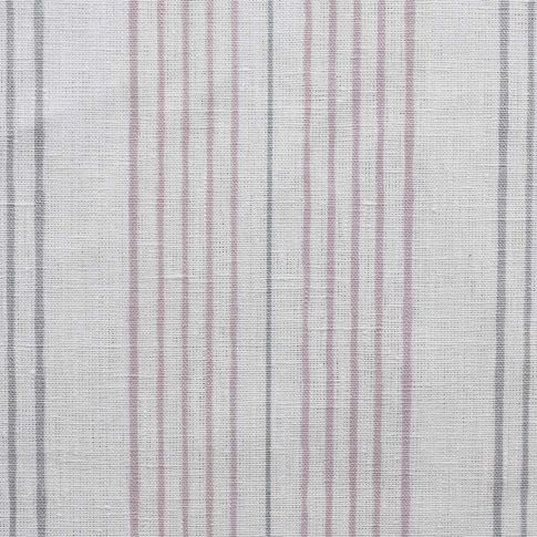 Else-Peony-  Linen curtain fabric, Pale Pink & Grey stripes
