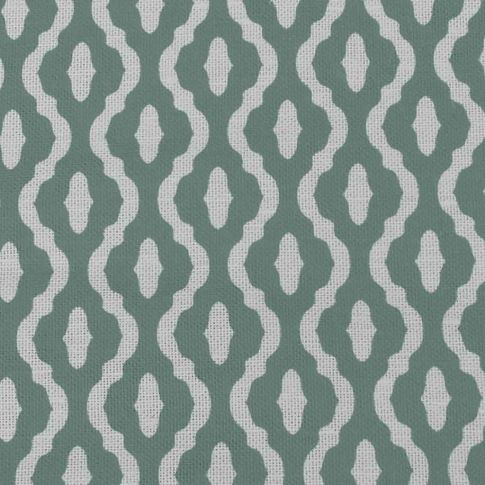 Oona Sage - White linen fabric, Sage Green abstract print