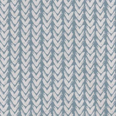 Fia Shadow Blue - Linen curtain fabric, abstract Blue pattern