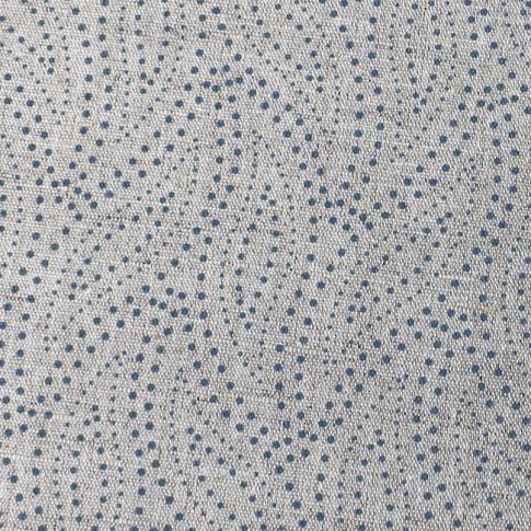 Pia True Blue - Gardintyg, Blått abstrakt bladmönster