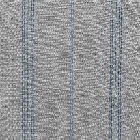 Elise True Blue- Linen Cotton mix curtain fabric, True Blue & Sky Blue stripes